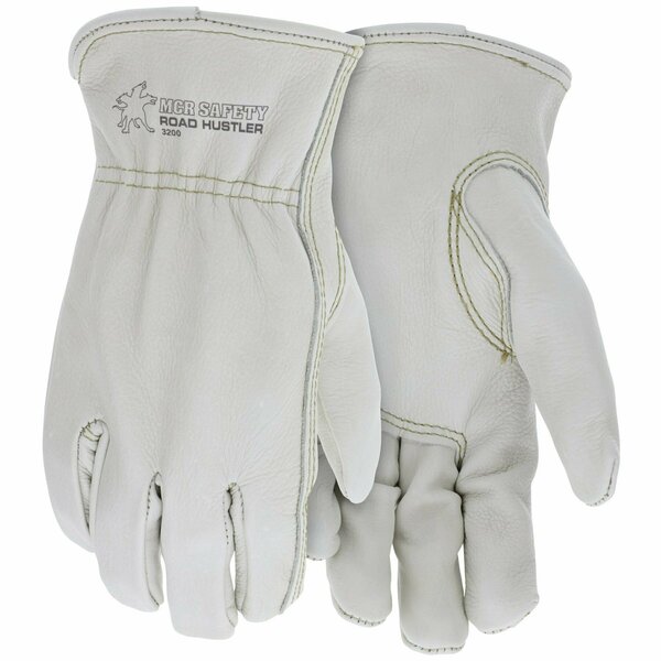 Mcr Safety Gloves, Road Hustler Premium Grain Drvr Key Thmb, XXL, 12PK 3200XXL